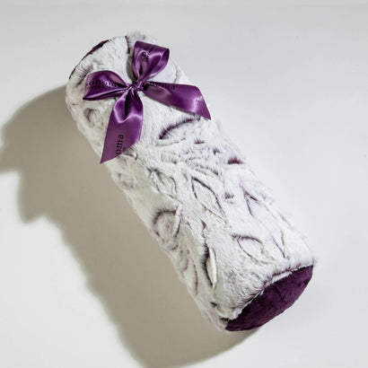 Lavender Spa Bolster Roll in Iced Plum Fabric