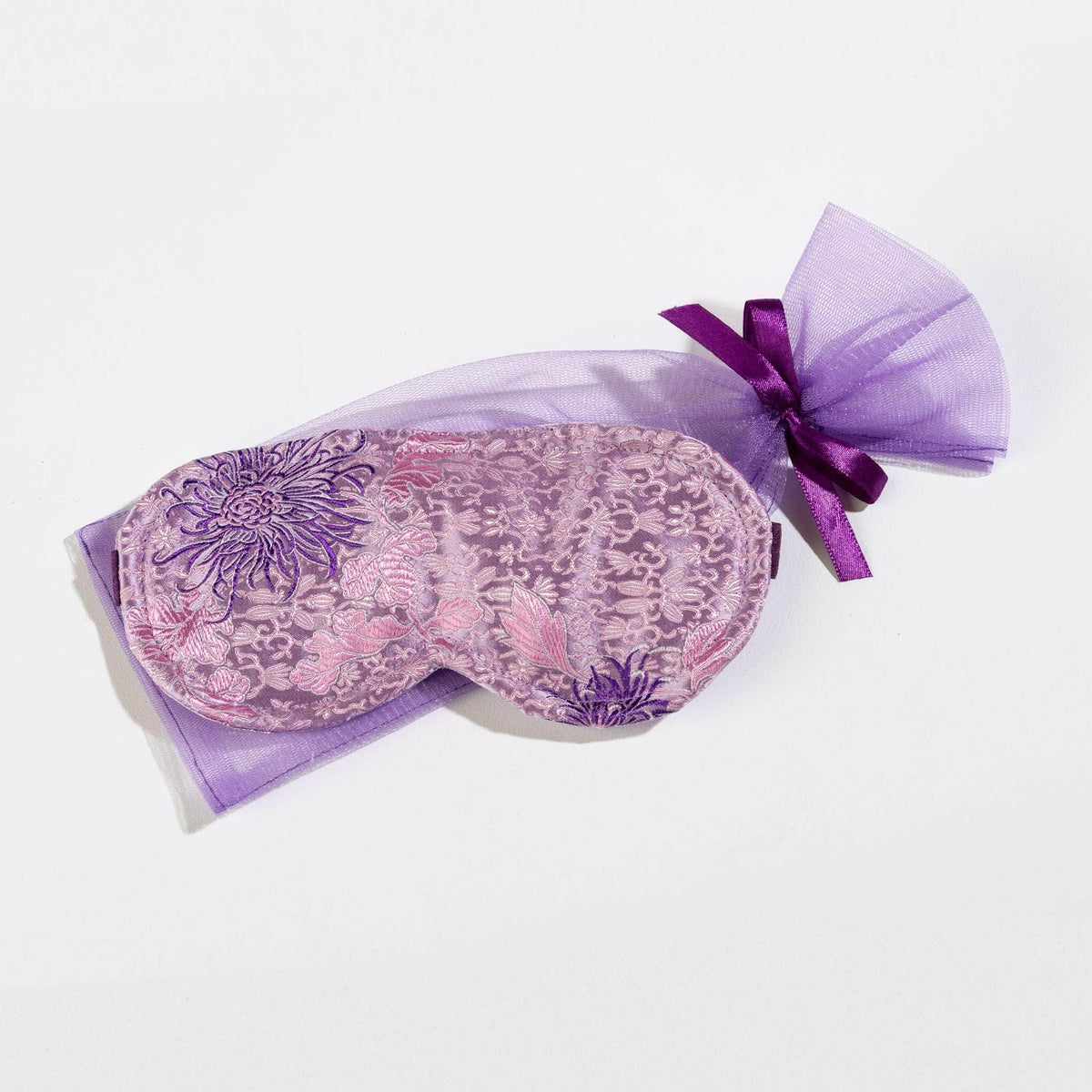 Lavender Sleep Mask in Chrysanthemum Brocade
