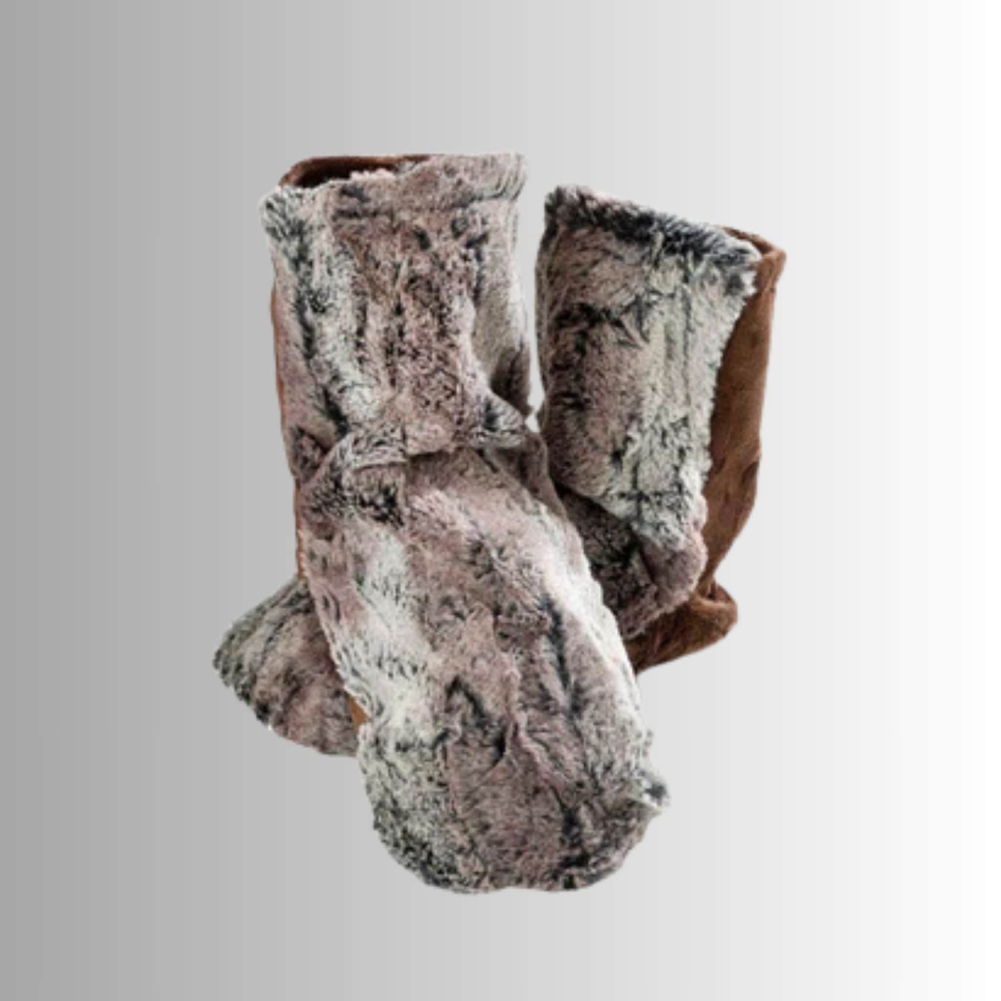 Timber Lake Spa Booties in Woodland Faux Fur