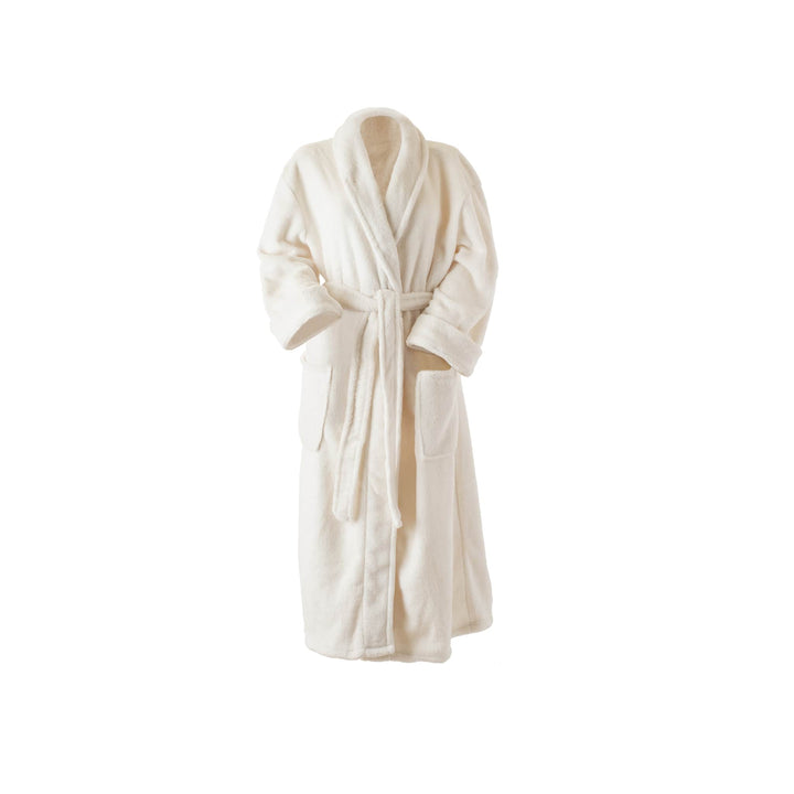 Ultra-Luxe Soft &amp; Cozy Plush Shawl Robe in Ivory