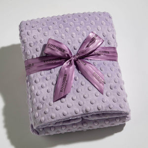 Soft and soothing Lavender Spa Blankie in Lilac Dot fabric, designed to promote relaxation and stress relief with calming lavender scent and gentle weight for ultimate comfort.