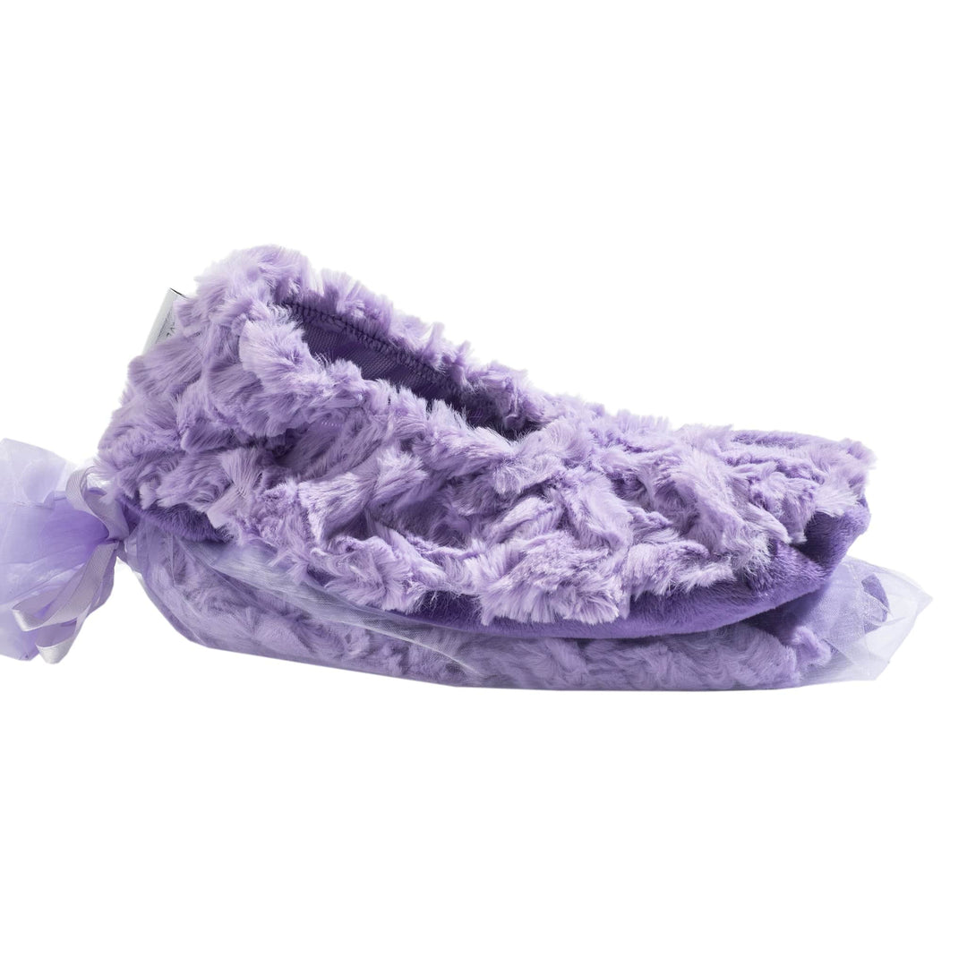Lavender Spa Footies in Sculpted Bellflower Rose Fabric