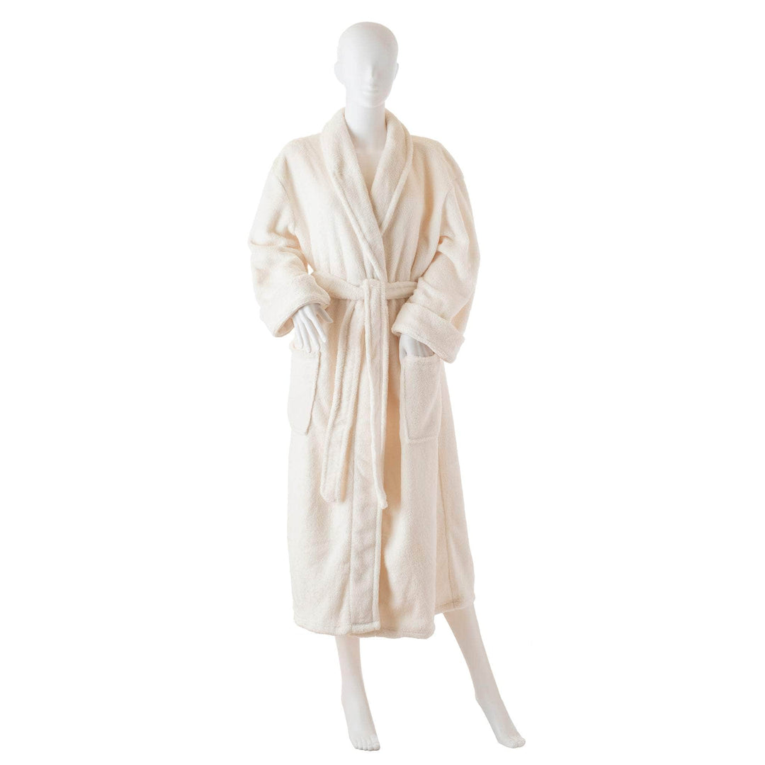 Ultra-Luxe Soft &amp; Cozy Plush Shawl Robe in Ivory