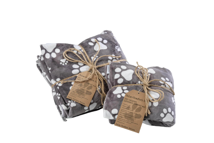 Lavender heatable/chilable pet mats. Available in Medium and Large with washable covers