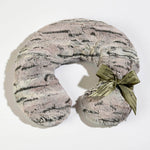 Luxurious Eucalyptus Neck Pillow in soft, faux fur Silver Fox fabric, designed for ultimate relaxation. The soothing eucalyptus scent helps alleviate tension while the plush, hypoallergenic fabric provides comfort for a restful experience.