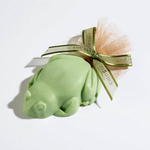 Refreshing eucalyptus-scented soap shaped like a charming frog, infused with nourishing ingredients for a revitalizing cleanse.