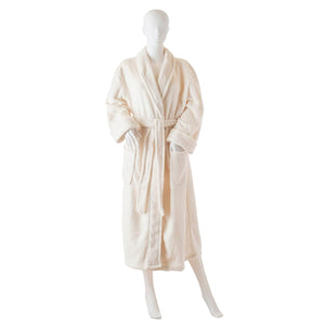 Ultra-Luxe Soft & Cozy Plush Shawl Robe in Ivory