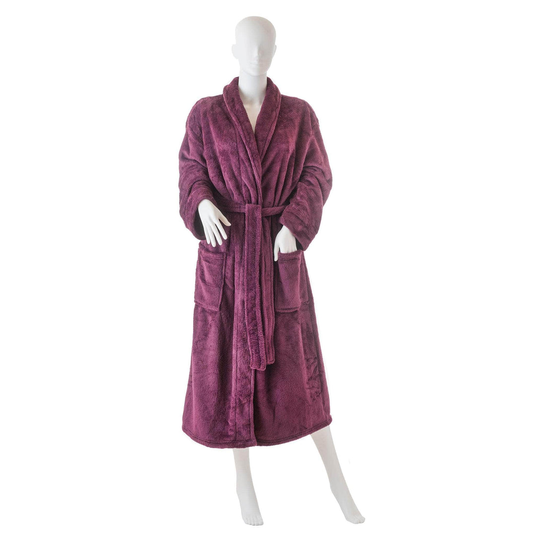 Ultra-Luxe Soft &amp; Cozy Plush Shawl Robe in Rich Plum