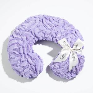Lavender Spa Neck Pillow in Sculpted Bellflower Rose Fabric