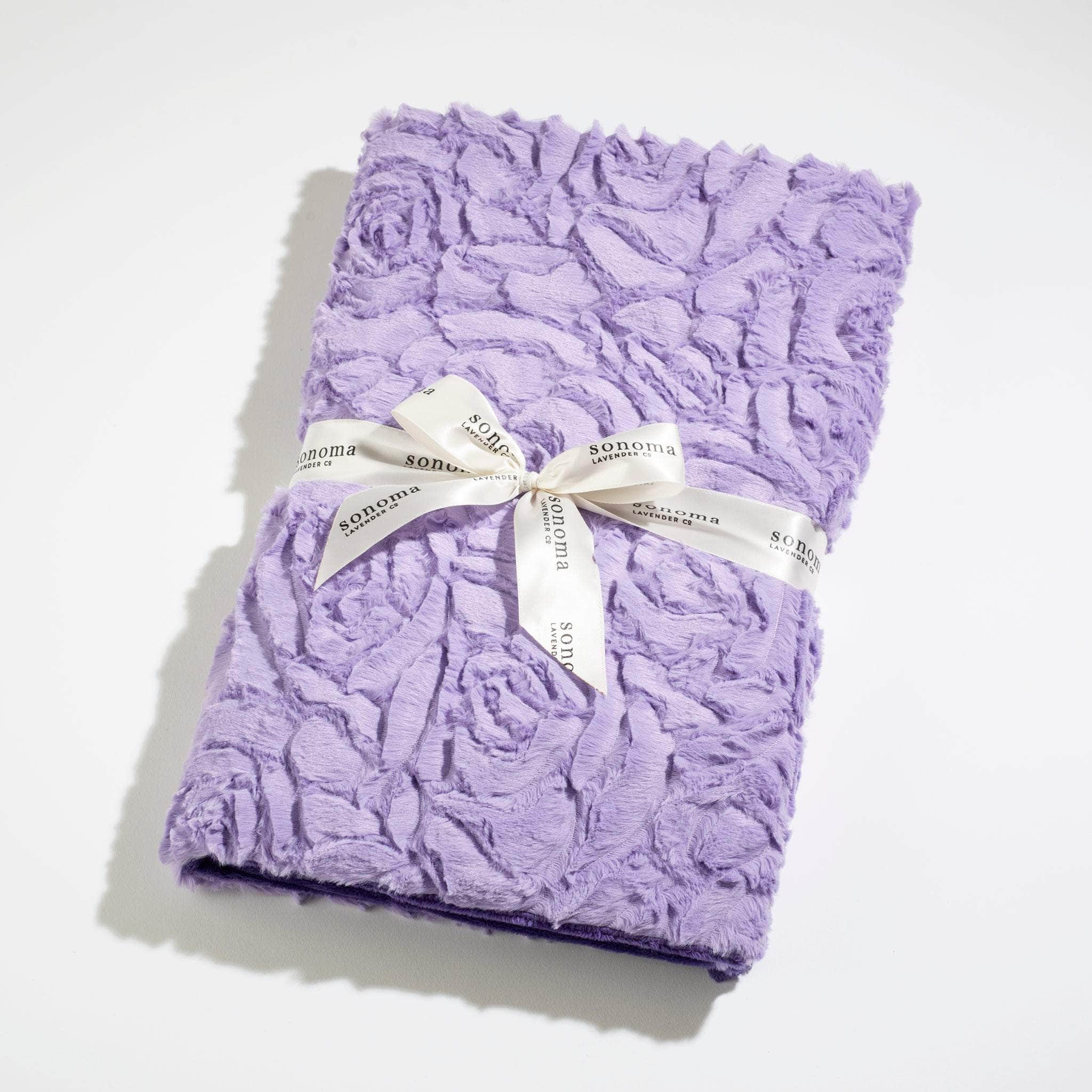 Lavender Spa Blankie in Sculpted Bellflower Rose Fabric