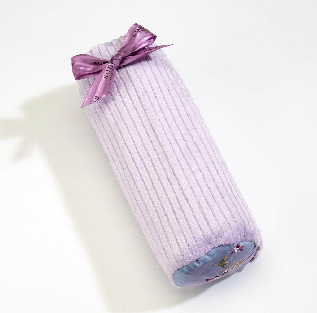Lavender Spa Bolster Roll in Emboidered Lilac