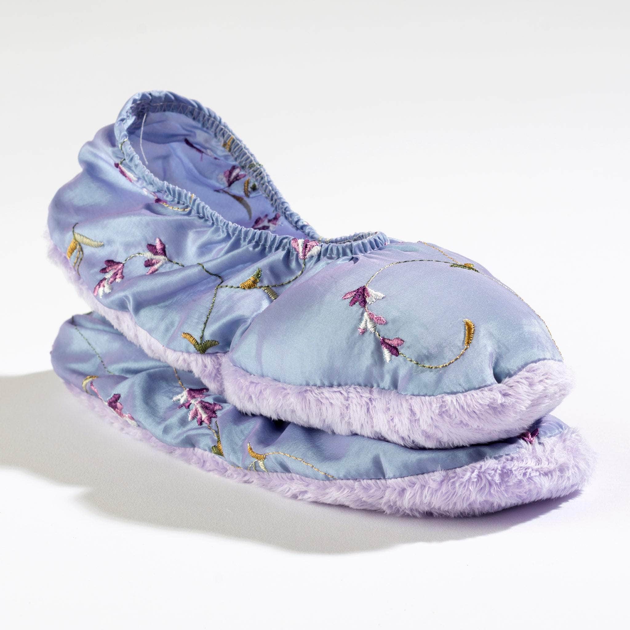 Lavender Spa Footies in Embroidered Lilac