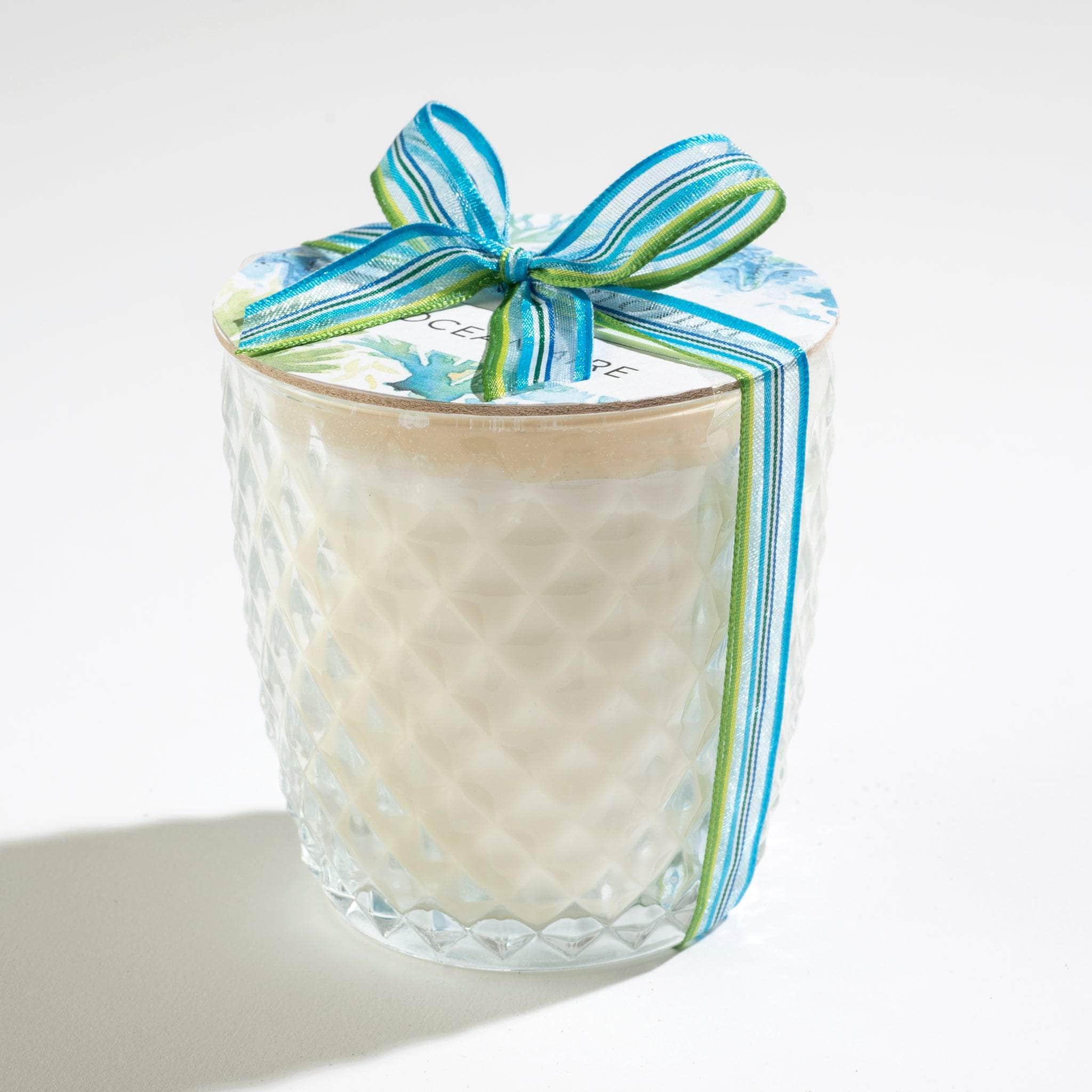 Fragrant Ocean Aire Candle in Round Diamond Glass