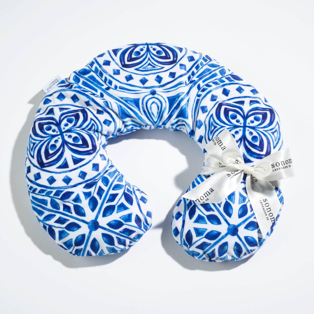 Ocean Aire Scent - Spa Neck Pillow in Santorini Mosaic Fabric